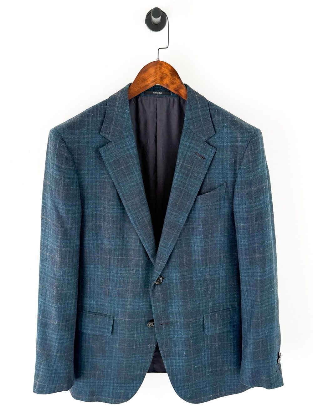NEW Ermenegildo Zegna Cashmere Milano Easy Teal Plaid Sport Coat Men Blazer 40R